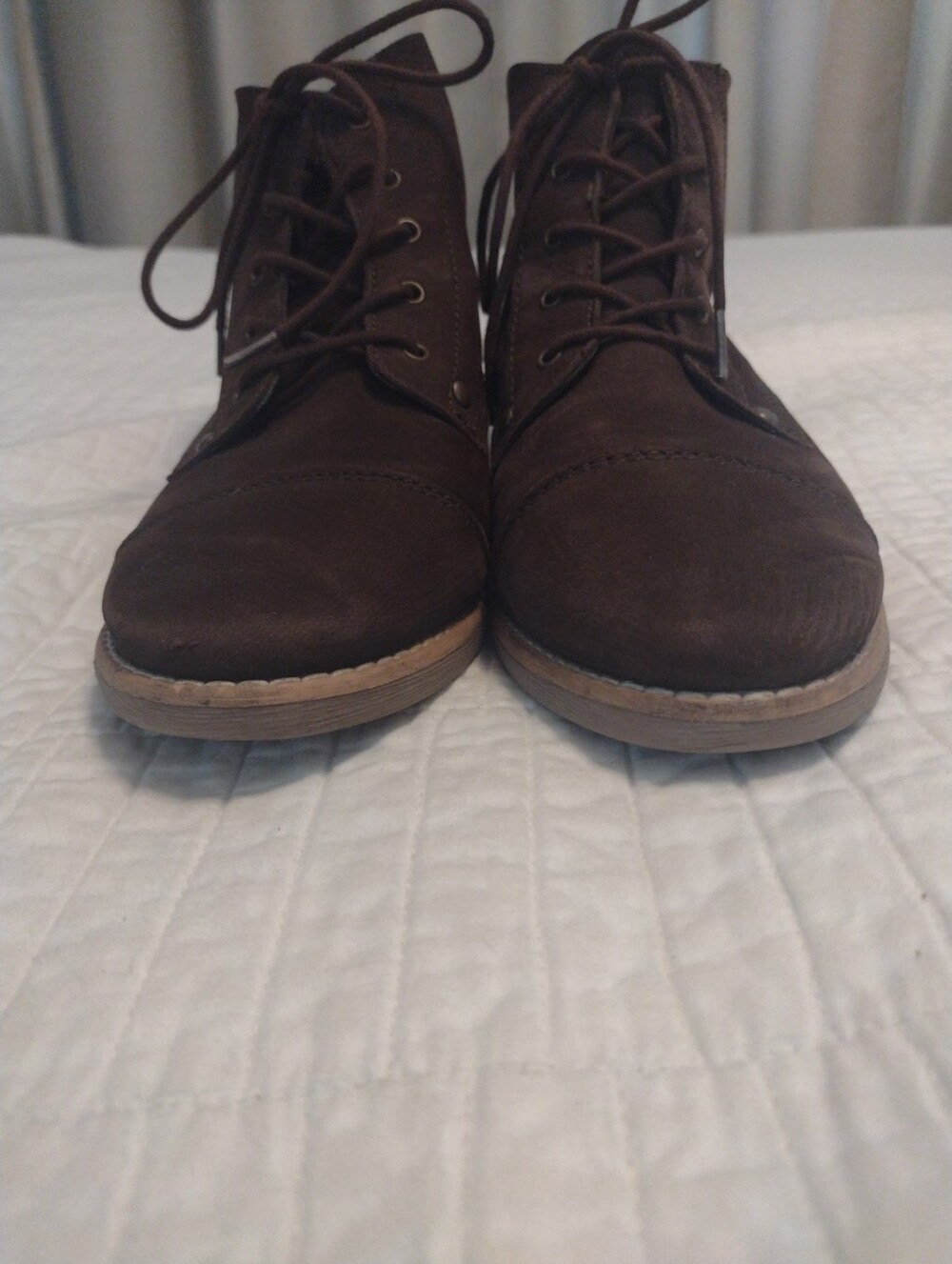 Diba Eli Genuine Suede Booties Women's 8 Lace Up Ankle Boots Chocolate Brown - Picture 5 of 10